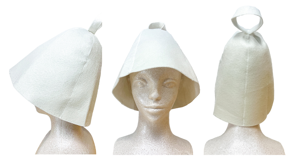 08-088_10 :サウナハット(フェルト)着用イメージ