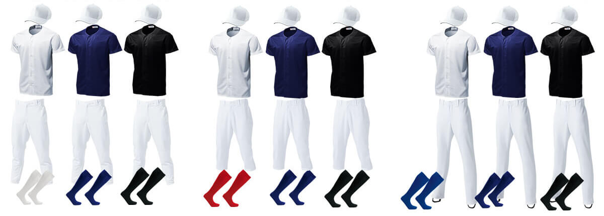 ベーシックベースボールシャツセットアップ例