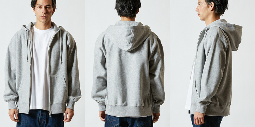 12.0オンス ヘヴィーウェイト スウェット フルジップ パーカ(裏起毛)【5762】モデル着用