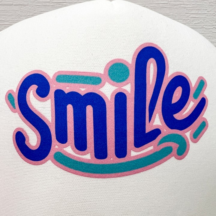 DTFプリントキャップ「smile」ホワイトアップ