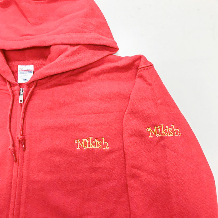 オリジナル刺繡刺繍パーカー「Mikish」