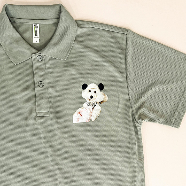 オリジナルポロシャツDTF転写こむぎくん