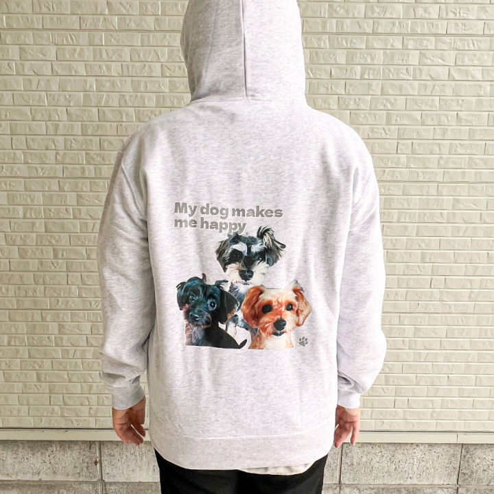 DTF転写プルオーバーパーカー背面