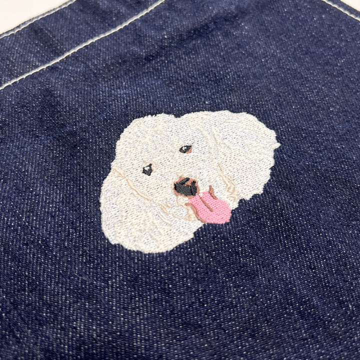 こむぎくんエプロンダークインディゴアップ