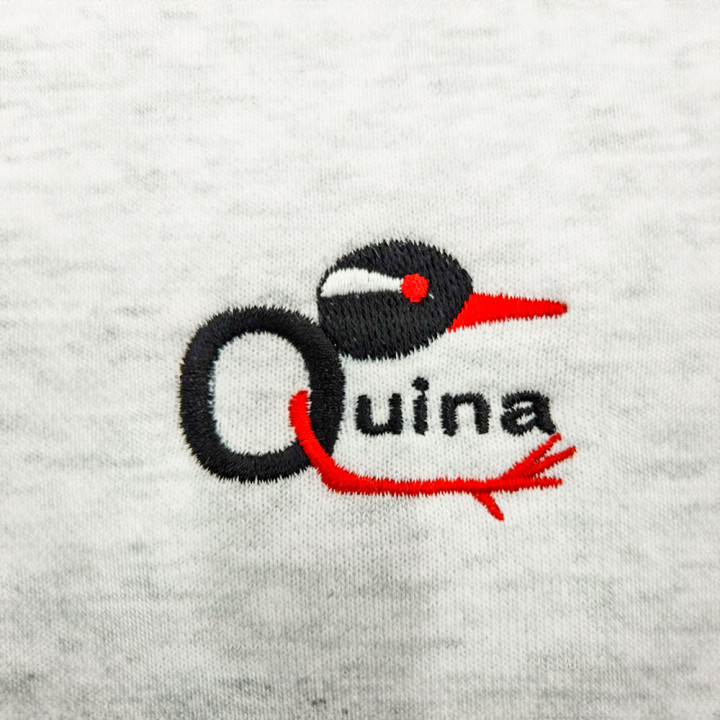 オリジナル刺繍、DTF転写プリントスウェット刺繍アップ