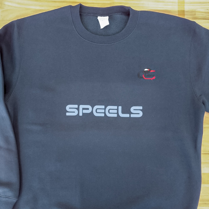 オリジナル刺繍、DTF転写プリントスウェットネイビー表