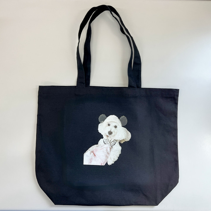 こむぎくんインクジェットプリントトートバッグ 畳んだ状態