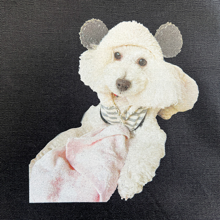 こむぎくんインクジェットプリントトートバッグアップ