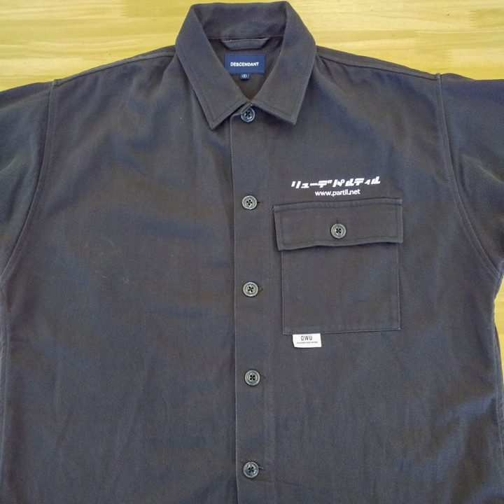 オリジナルロゴ刺繍シャツ「リューデパルティル」ブラック