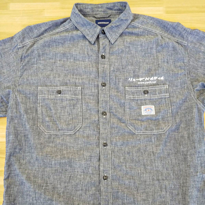 オリジナルロゴ刺繍シャツ「リューデパルティル」グレー