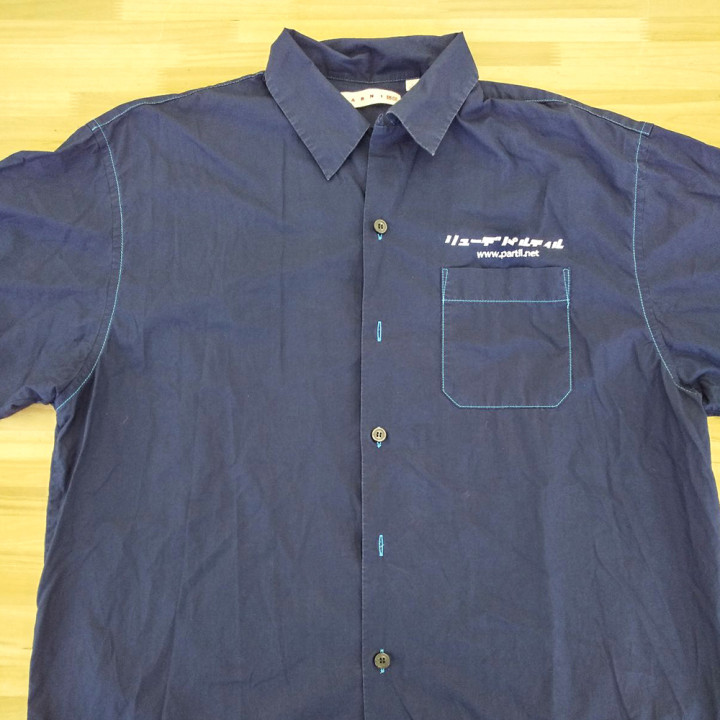 オリジナルロゴ刺繍シャツ「リューデパルティル」ネイビー