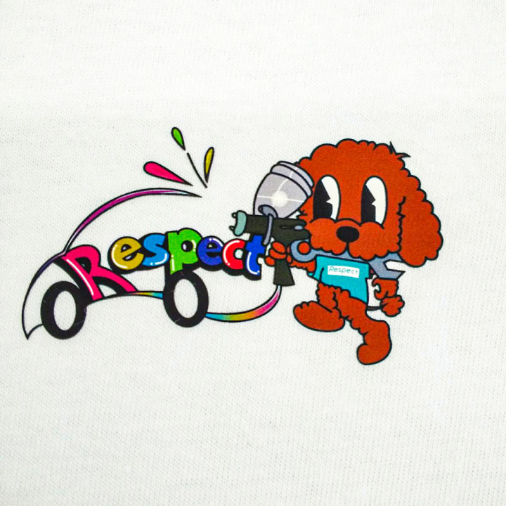 DTF転写プリント「Respect」犬デザイン アップ
