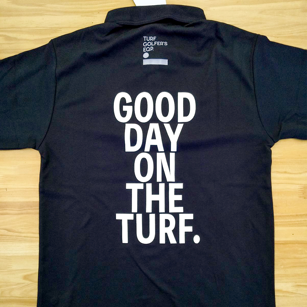 シルクスクリーンプリントオリジナルポロシャツ「GOOD DAY ON THE TURF」