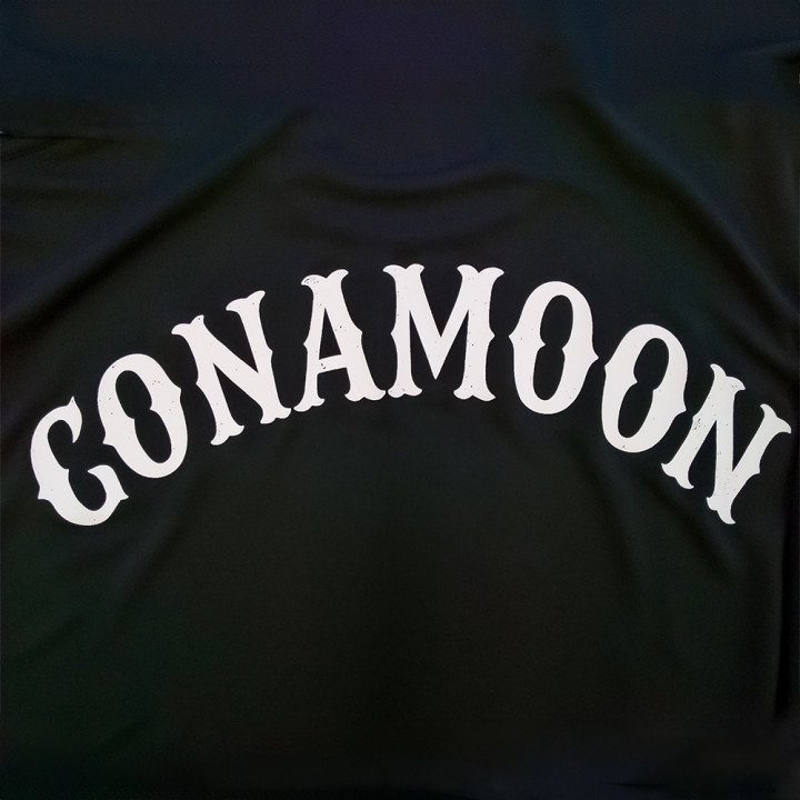 シルクスクリーンプリントTシャツ「CONAMOON」背面アップ