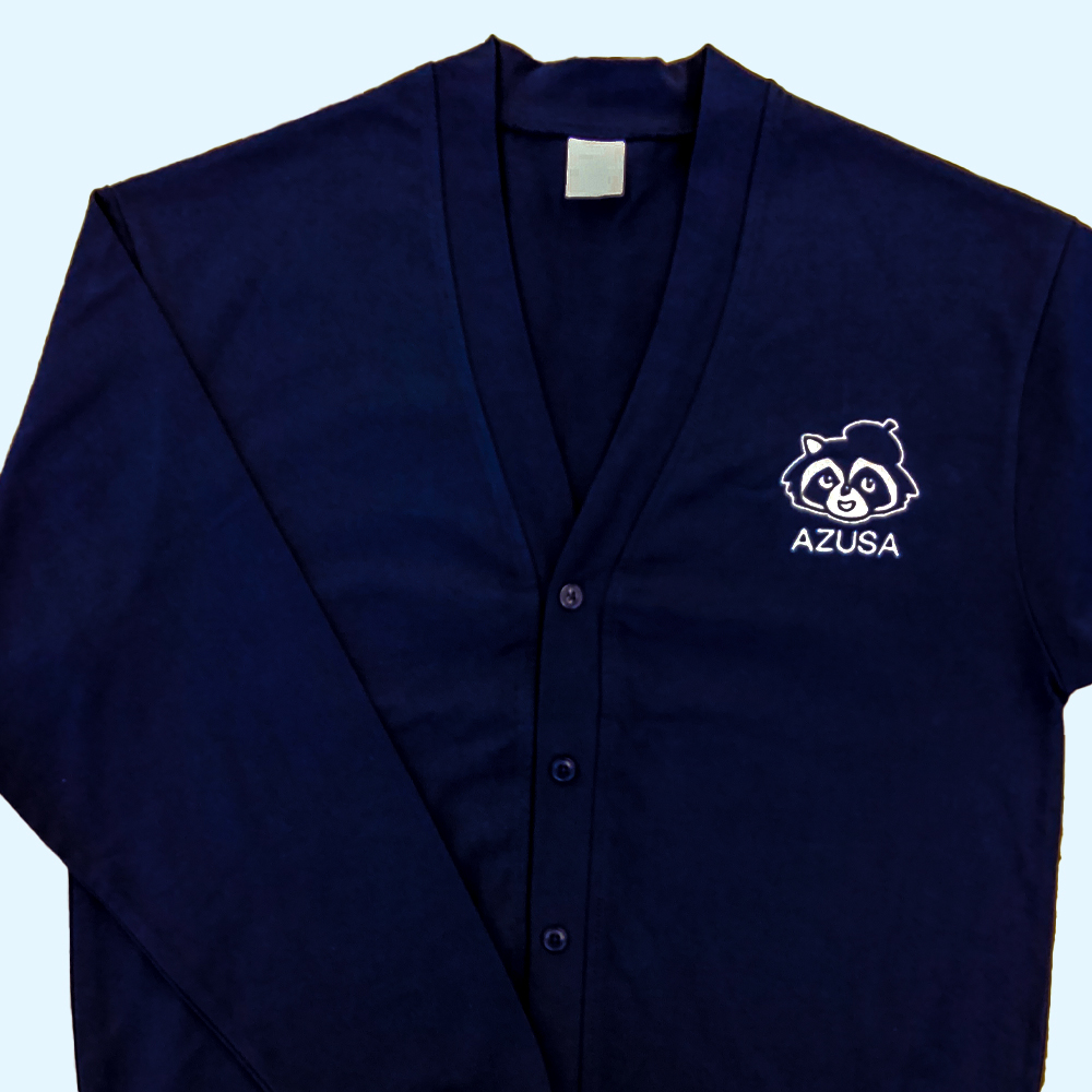 オリジナル刺繡＋ネーム刺繡カーディガン「アライグマ」