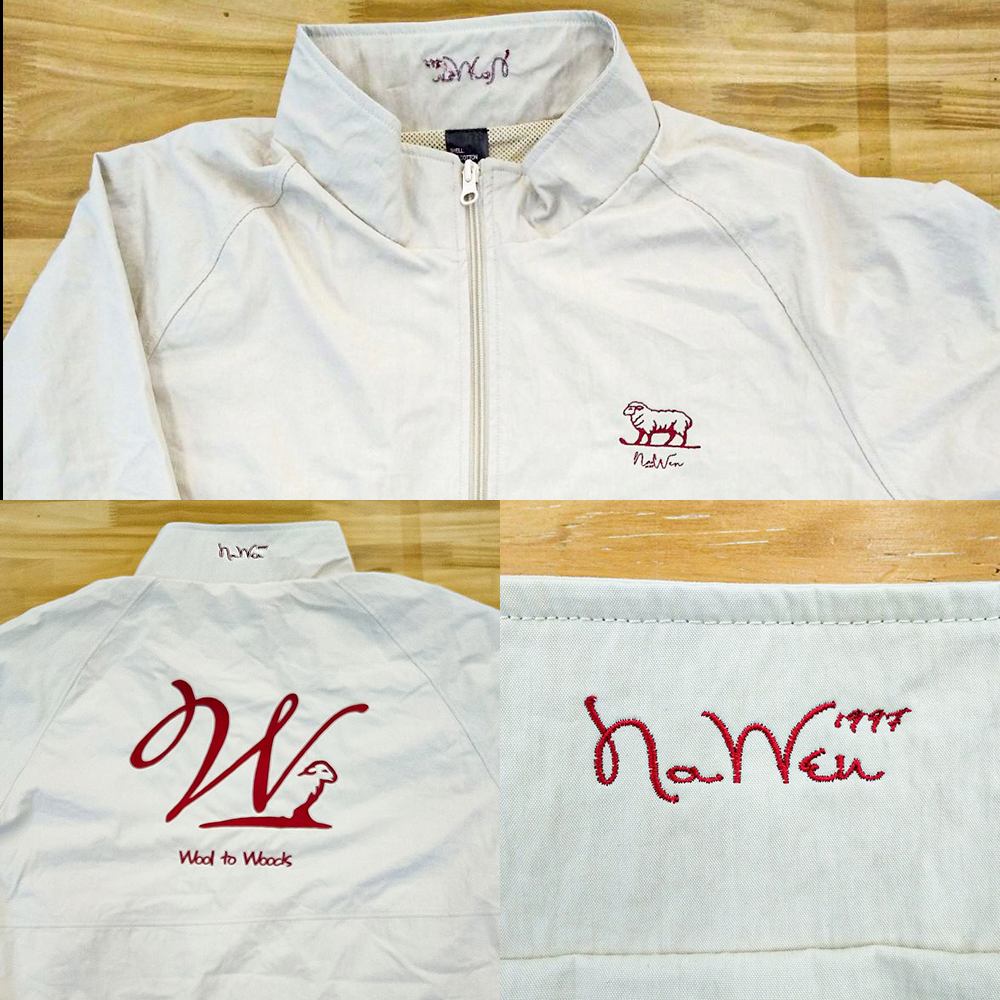 オリジナルジャケット刺繍「wool to woods」