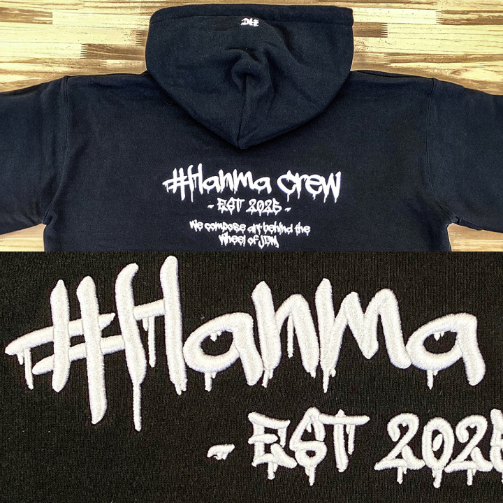3D刺繍パーカー「#Hanma crew」