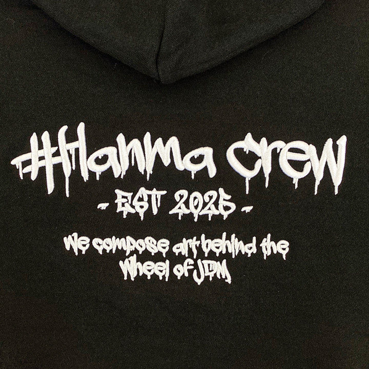 3D刺繍パーカー「#Hanma crew」 背面アップ