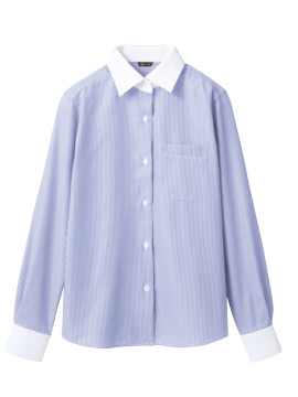 CK-BV22014 シャツ(レディス・長袖) 拡大画像 ブルーストライプ