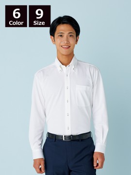 CK-ZK2711 ニットシャツ(男女兼用・長袖) ボタンダウンシャツ 