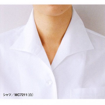 MC7211 シャツ(レディス・7分袖) 襟元