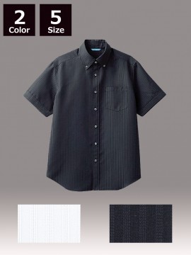 ARB-BC6919 ボタンダウンシャツ(メンズ・半袖) ブラック