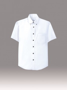 ARB-EP7617 ボタンダウンシャツ(男女兼用・半袖) トップス　ホワイト　白