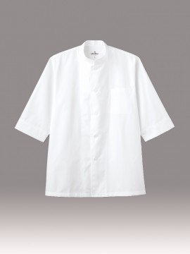 コックシャツ(男女兼用・七分袖) 拡大画像・ホワイト