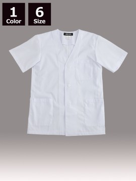CR-DM30 衿なし白衣(メンズ・半袖) トップス