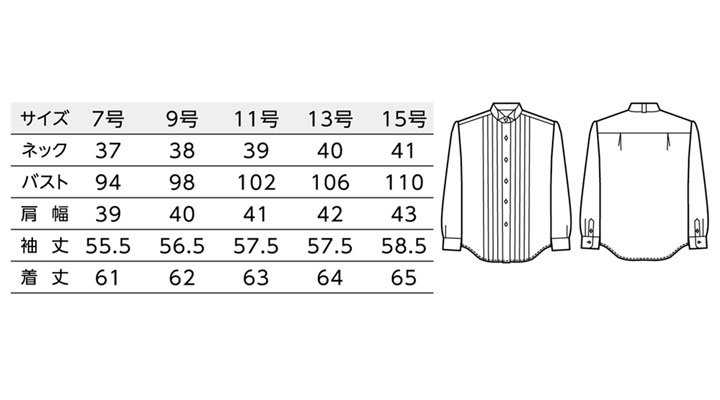 BS-14220 ウィングカラーシャツ(レディース) サイズ