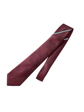 CK-BA503-1 ネクタイ 拡大画像 ワイン/黒/白