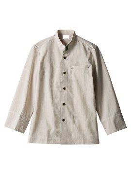 CK-OV6501 コックジャケット　拡大画像 ライトグレー/オリーブ