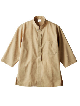 OV2502 調理シャツ(男女兼用・7分袖) 拡大画像 ベージュ