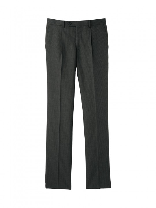 パンツ スラックス ズボン 制服 ユニフォーム FACEMIX フェイスミックス メンズレギュラーワンタックストレッチパンツ（ストライプ） FP6018M 飲食店 メンズ レストラン カフェ おしゃれ かっこいい FP6016M: メンズワンタックストレッチパンツ | 飲食店ユニフォーム