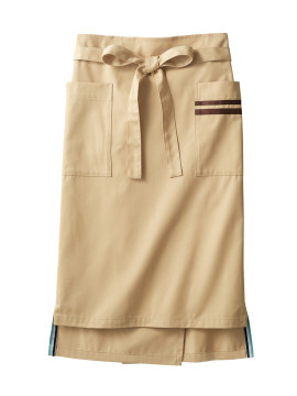 BW9502 サロンエプロン 拡大画像 ベージュ/ブラウン