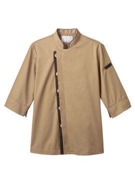 CK-6420 コックコート(7分袖・袖口ネット) 拡大画像 ベージュ