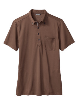 325017 ニットシャツ（男女兼用・半袖） 拡大画像 ブラウン/ベージュ