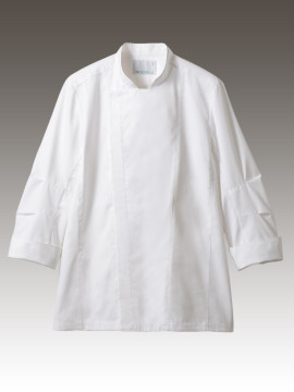61120 コックコート(男女兼用・長袖)　61120 コックコート(男女兼用・長袖)　拡大画像 白