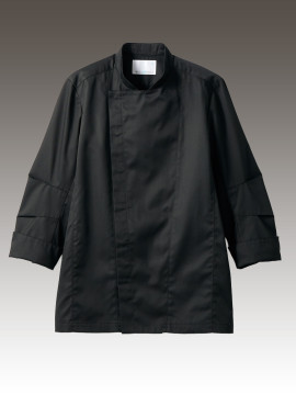 61120 コックコート(男女兼用・長袖)　61120 コックコート(男女兼用・長袖)　拡大画像 黒
