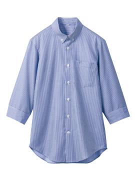 SS002 シャツ(男女兼用 ・7分袖) 拡大画像 ブルーストライプ