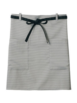 SP003-01 サロンエプロン(男女兼用)　 拡大画像 白/黒ボーダー