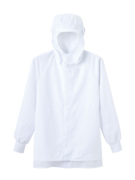 RL88012 ジャンパーフード一体型ブルゾン(男女兼用・長袖) 拡大画像 白