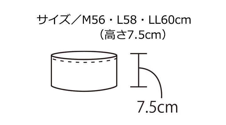 SH007-82 和帽子（男女兼用） サイズ表