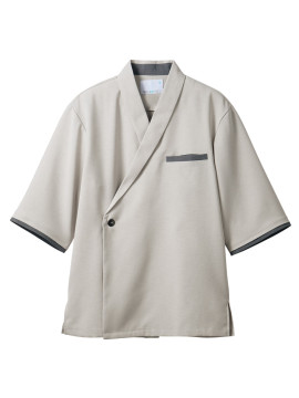 CK-ST0039192 和風コート(7分袖)  拡大画像 ライトグレー/チャコール