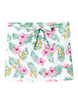 FK7209 ショートエプロン（ハイビスカス柄） 拡大画像