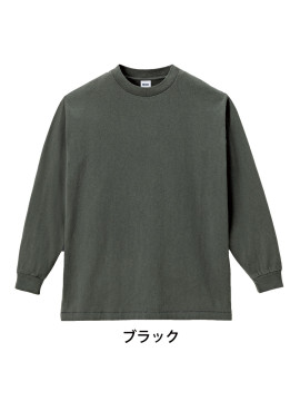 MS1171 ピグメントダイロングスリーブＴシャツ 拡大画像  ブラック